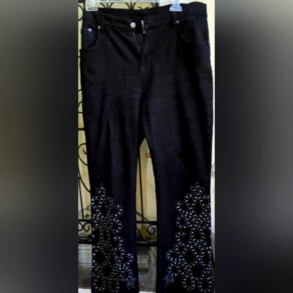 DG2 studded embellished black jeans... Stunning dressed up or down!